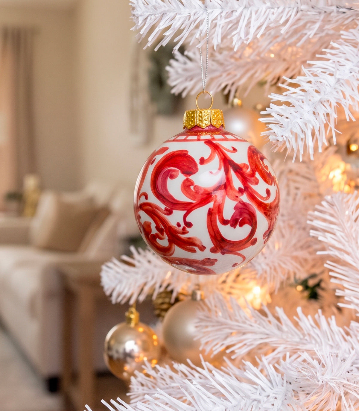 pallina natale decorata ceramica caltagirone