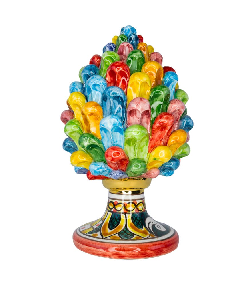 pigna multicolore arlecchino ceramica caltagirone