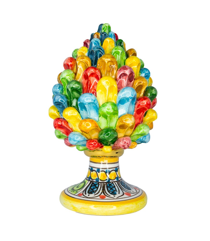 pigna multicolore arlecchino ceramica caltagirone