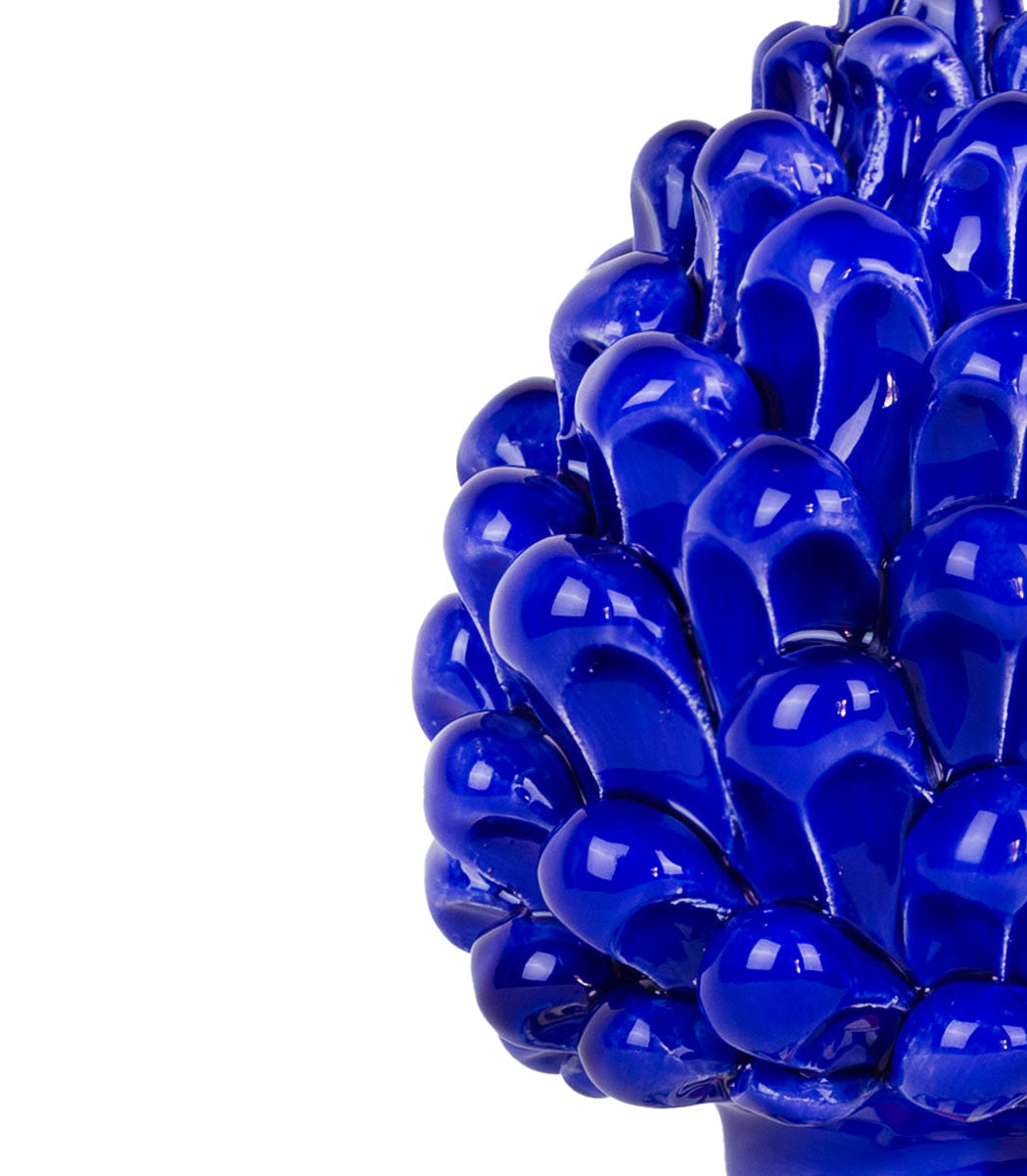 pigna blu cobalto ceramica caltagirone h 15 cm
