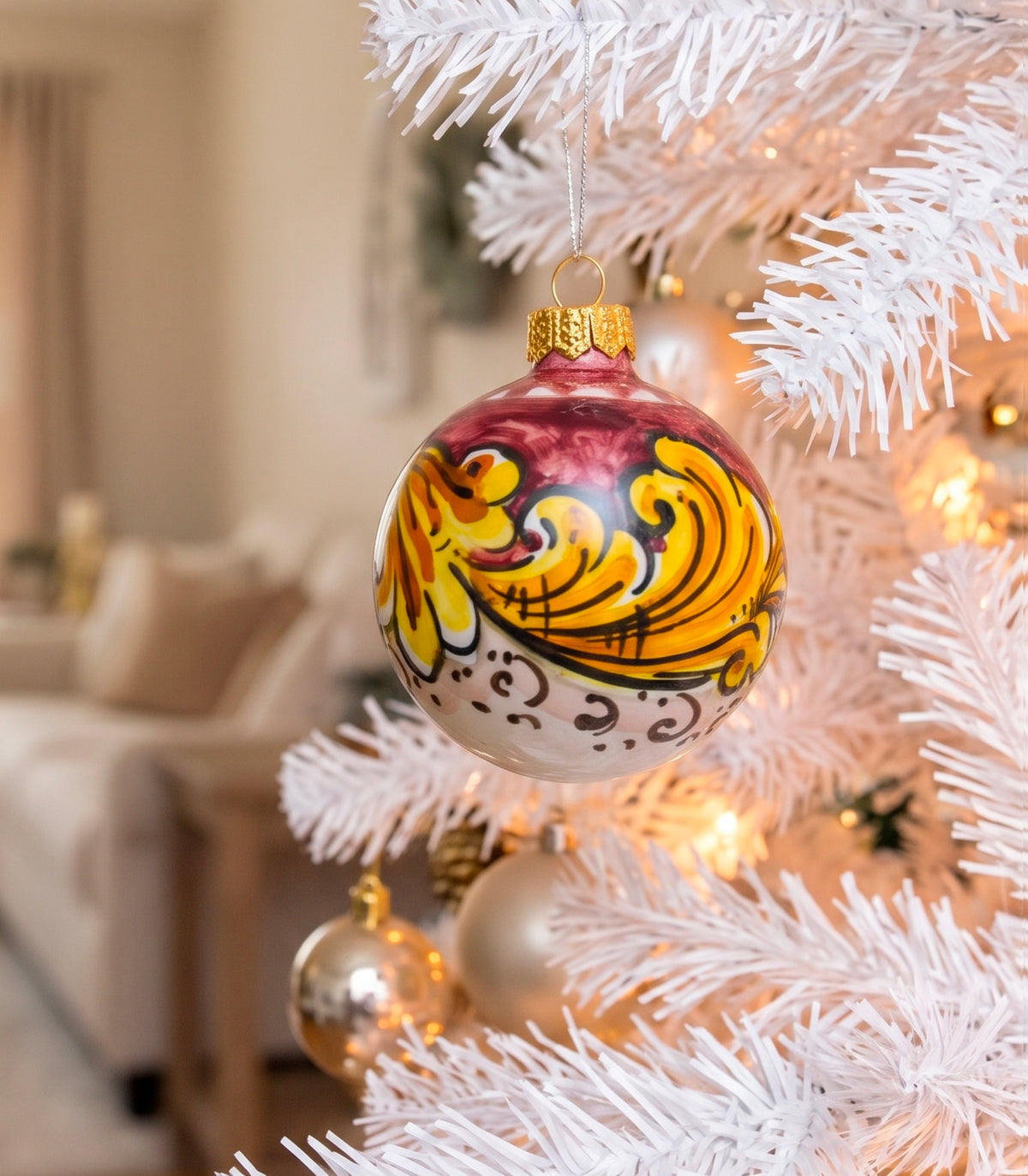 pallina decorata a mano natale sicilia