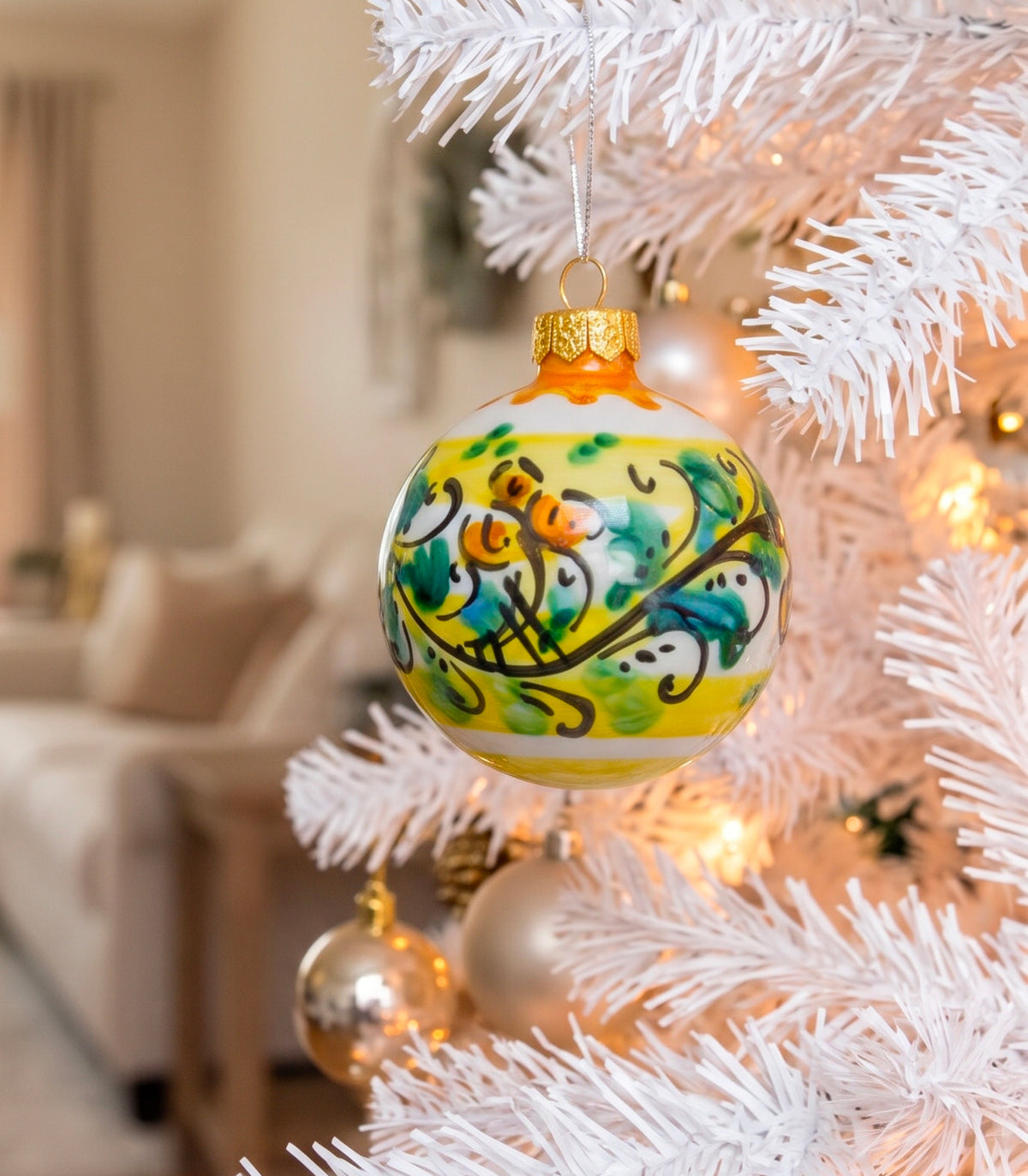 pallina di natale ceramica siciliana