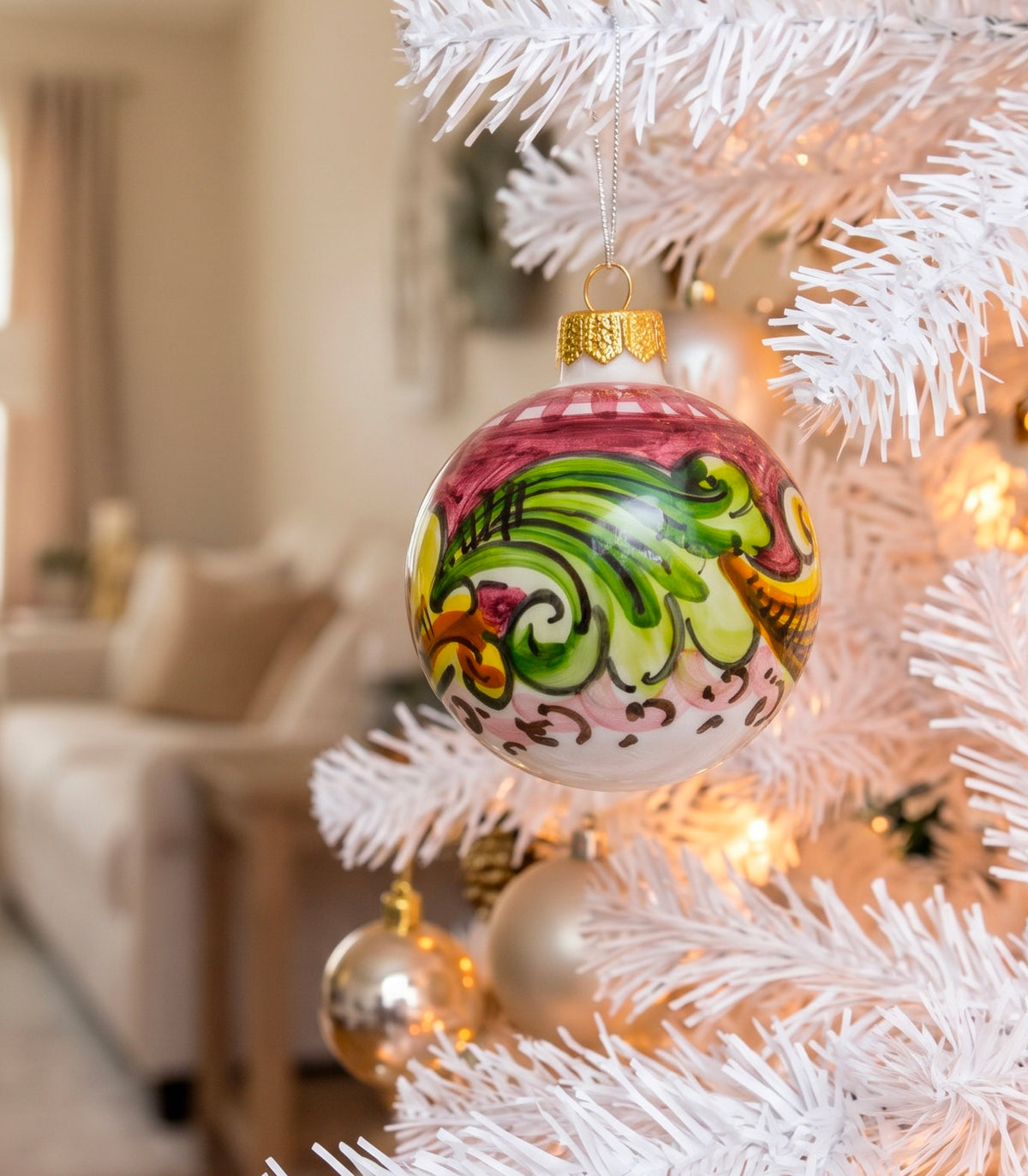 pallina di natale in ceramica di caltagirone