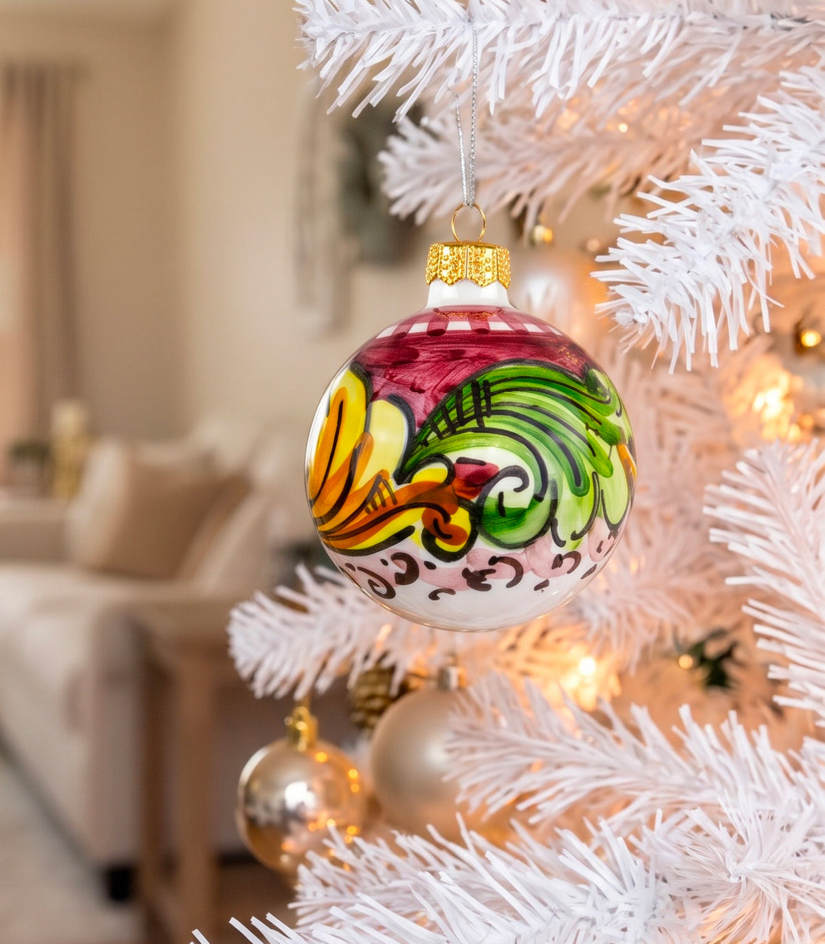 pallina di natale in ceramica di caltagirone