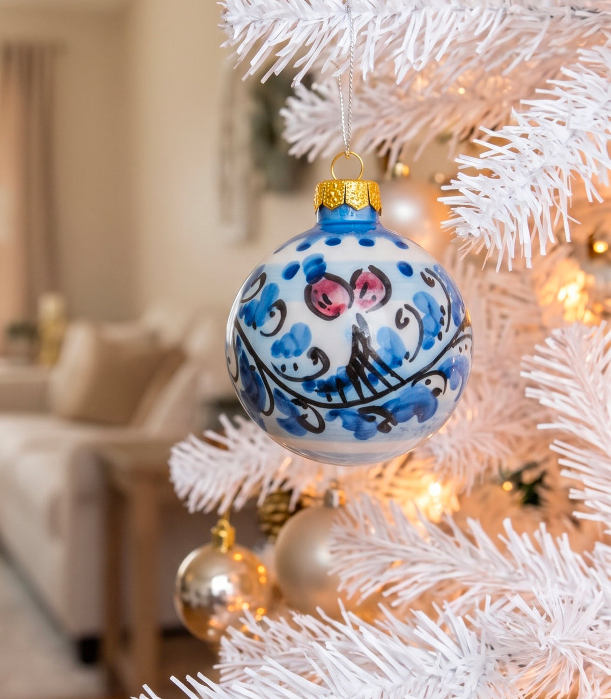 pallina di natale ceramica siciliana artigianale