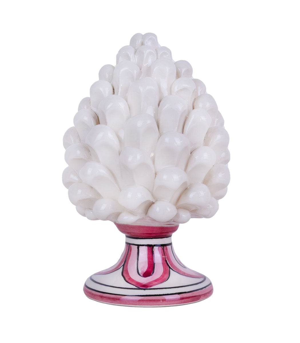 pigna siciliana bianca h 15 cm ceramica di caltagirone