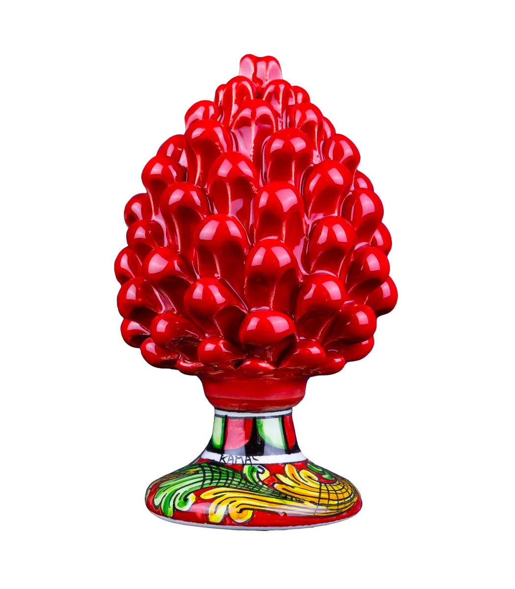 pigna rossa artigianale ceramica caltagirone