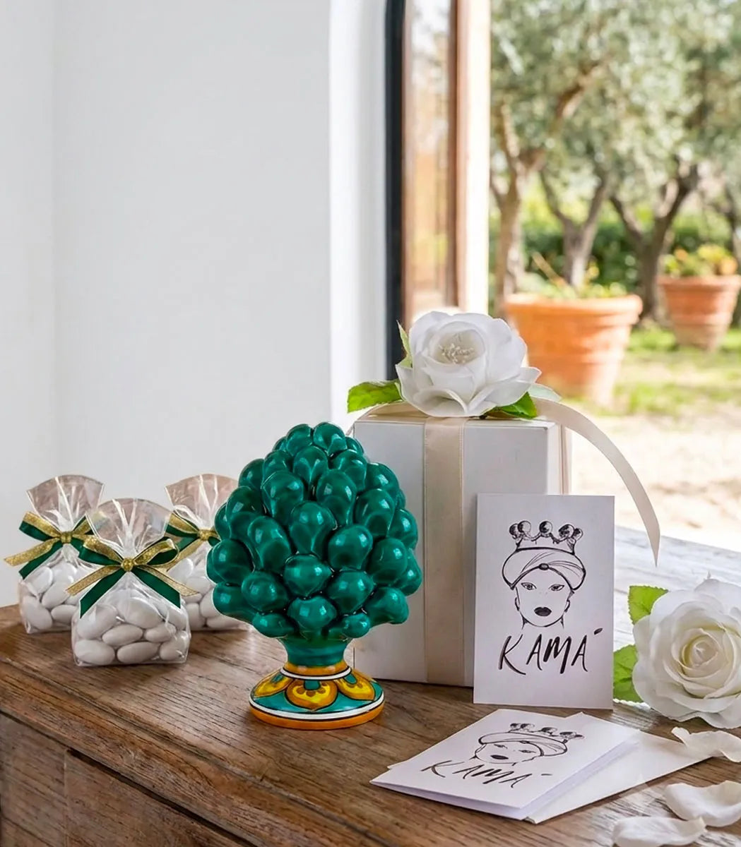 pigna verde bomboniera matrimonio