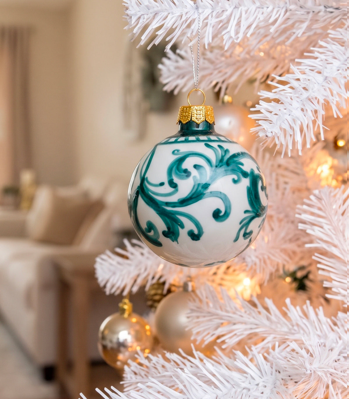 pallina sfera albero natale ceramica