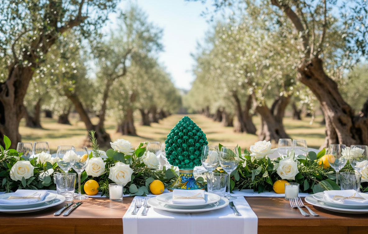 Pigna in ceramica di Caltagirone fatta a mano - Kamà Design