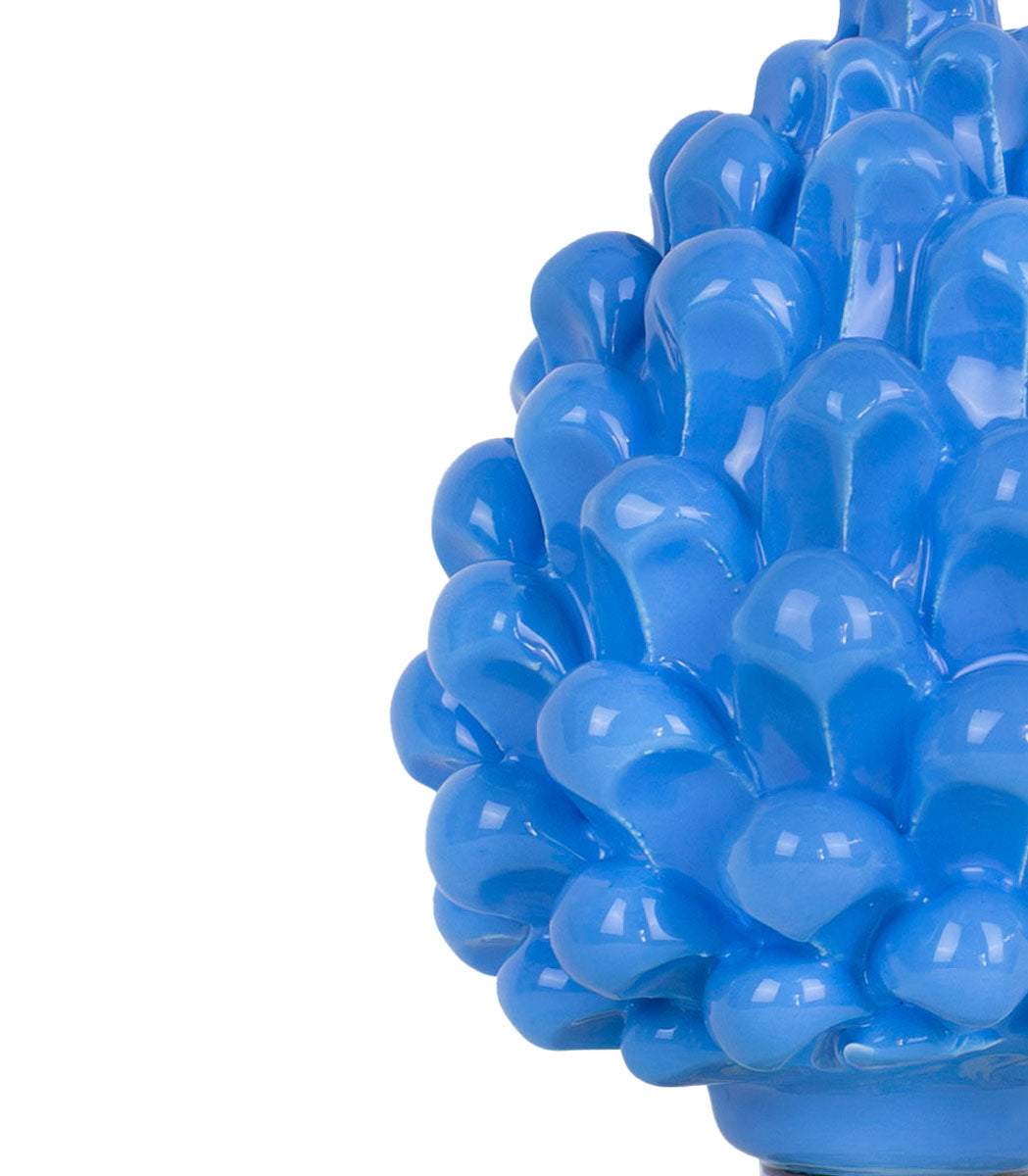 pigna ceramica di caltagirone azzurra h 15 cm