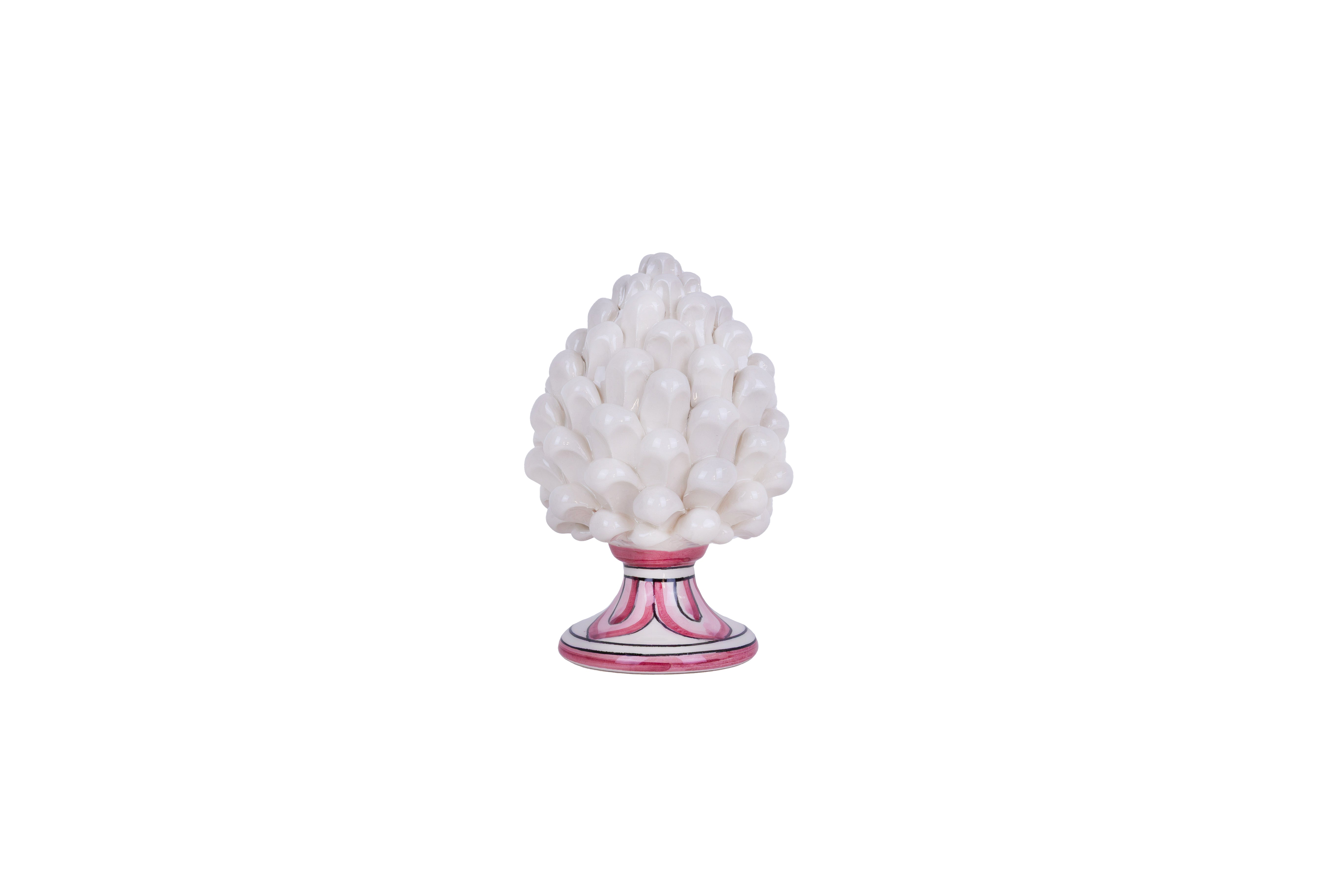 pigna siciliana bianca h 11 cm ceramica di caltagirone 