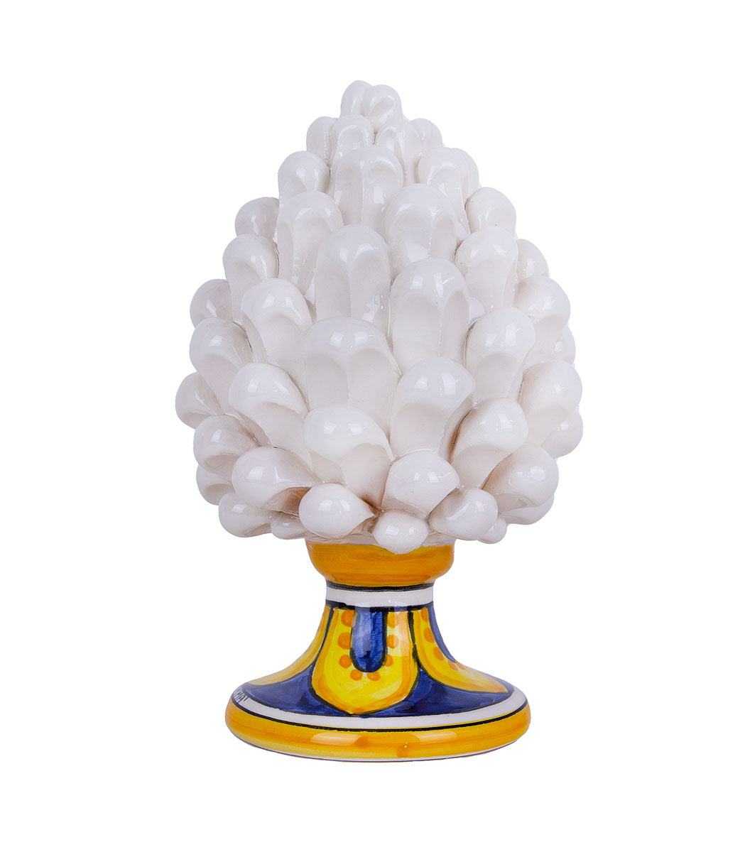 pigna bianca ceramica di caltagirone h 15 cm 