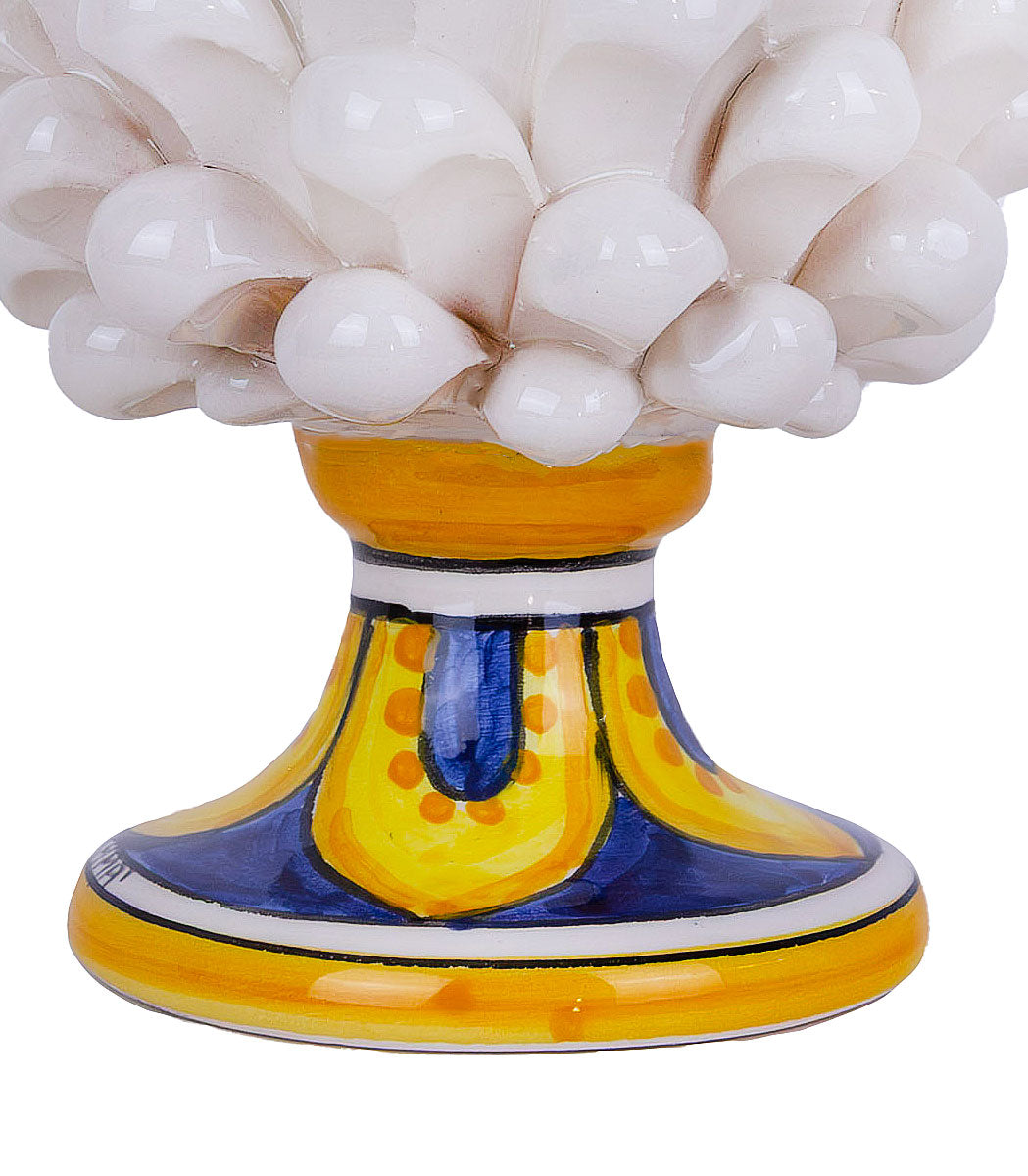 pigna bianca ceramica di caltagirone h 15 cm 