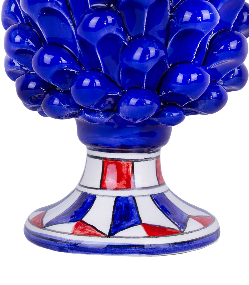 pigna blu cobalto ceramica caltagirone h 15 cm 