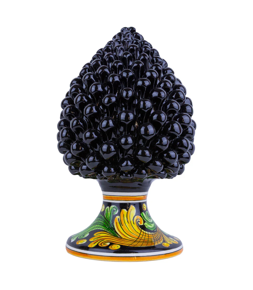 pigna ceramica caltagirone nera h 30 