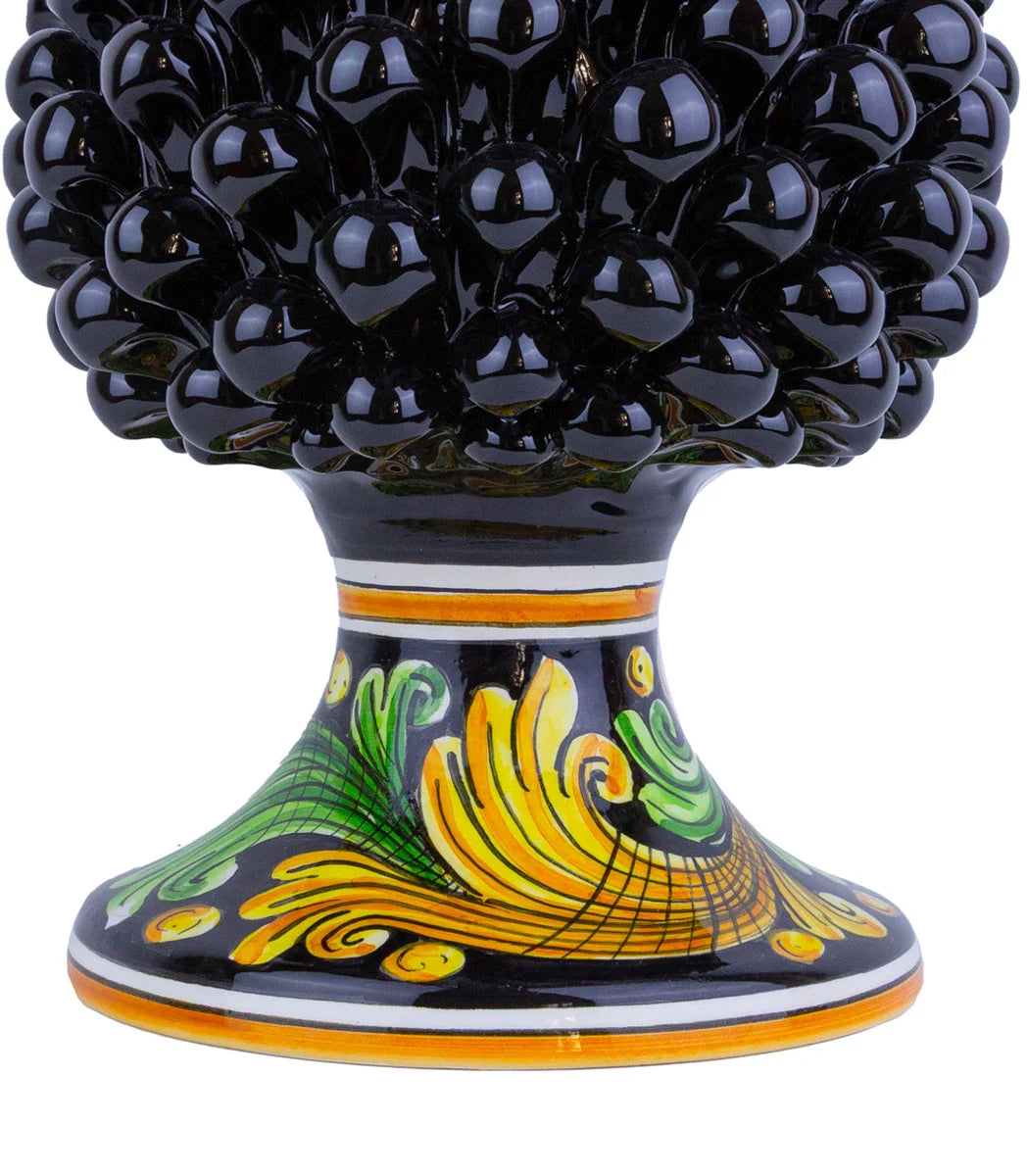 pigna ceramica caltagirone nera h 30 