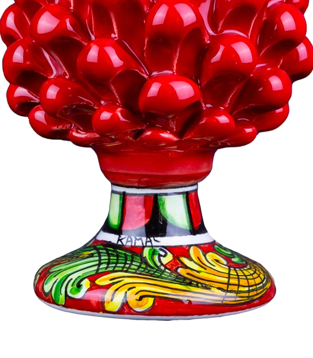 pigna rossa artigianale ceramica caltagirone 