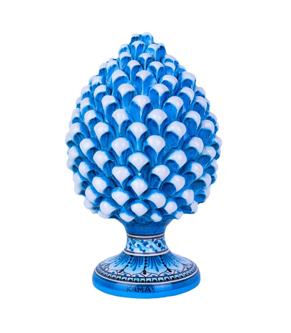 pigna ceramica azzurra sfumata