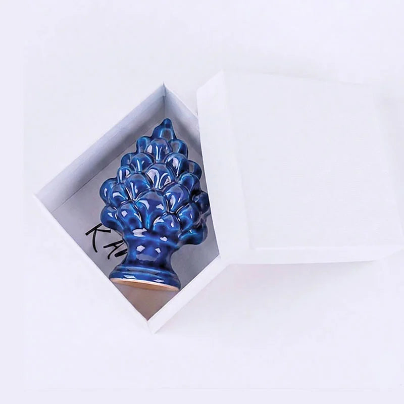 pignetta calamita blu ceramica magnete bomboniera