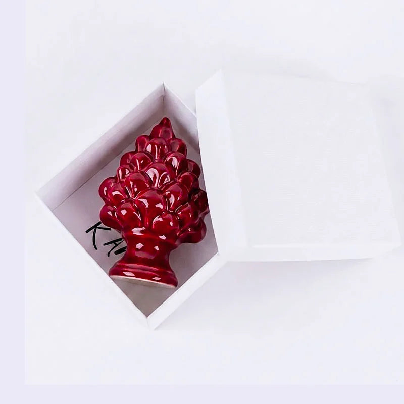 bomboniere pigna magnete ceramica bordeaux