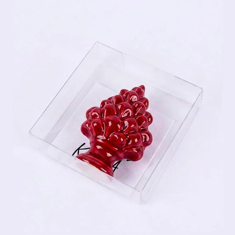 bomboniere pigna magnete ceramica bordeaux
