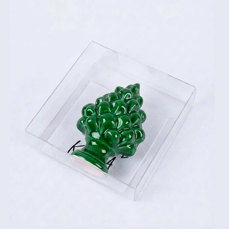 bomboniere pigna magnete ceramica verde