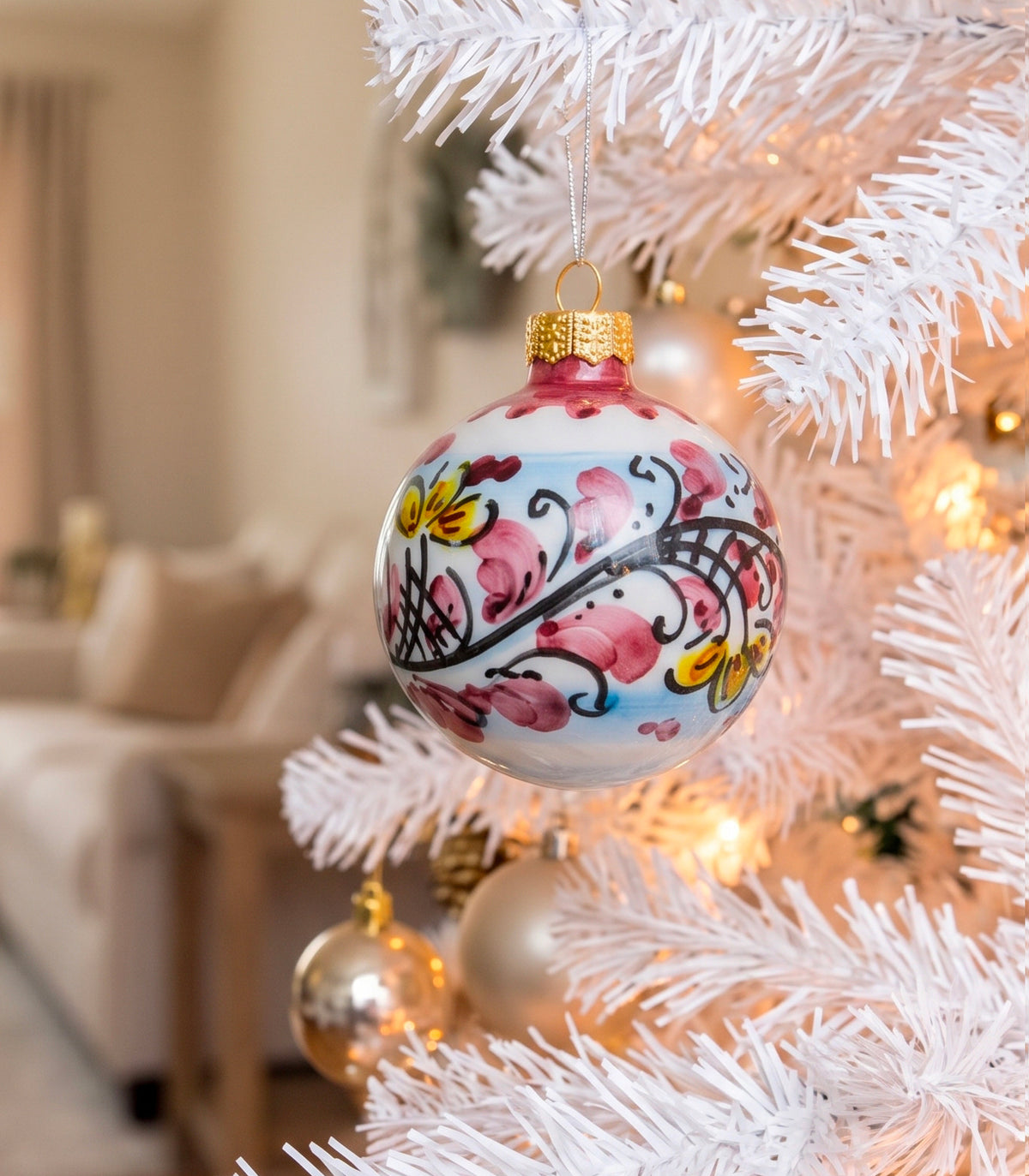 sfera natalisia albero di natale ceramica 